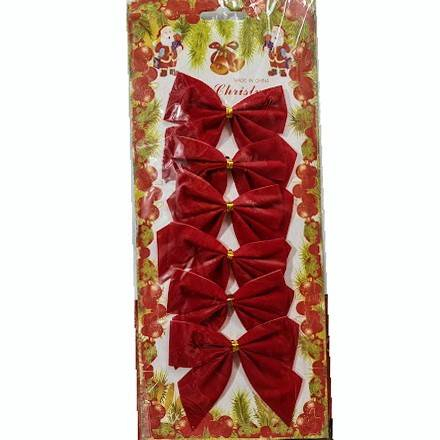 Craciun - set 6 fundite catifelate, rosii