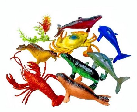 Animale - set 8 figurine , vietuitoare marine, multicolor, 10-14 cm