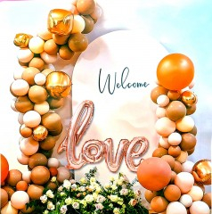 Petrecere - Set 87 baloane si accesorii pentru aranjament tip arcada, love, roz gold