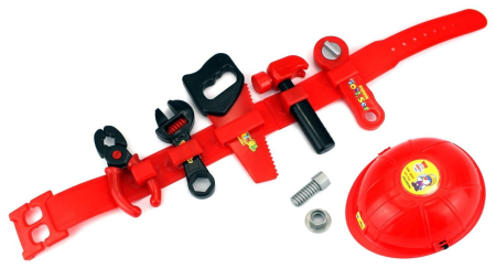 Jucarii Rol - Set centura cu scule si casca, 76 cm, rosu