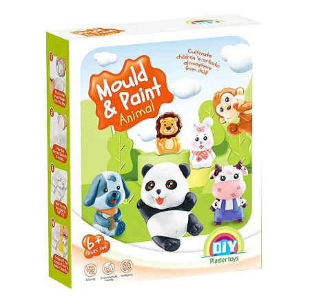 Jucarii Educative - Set creativ cu matrite si pictura, figurine magnetice, animale