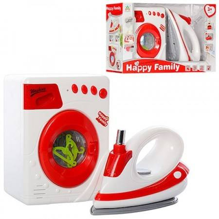 Jucarii Rol - Set de joaca Happy Family, masina de spalat si fier de calcat, 35x23x11 cm
