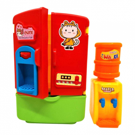 Jucarii Rol - Set de jucarie, bucatarie cu frigider, dozator de apa si accesorii