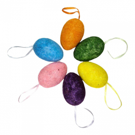 Paste - set oua decorative de Paste, de agatat, set 6 buc multicolore, 5.5 cm