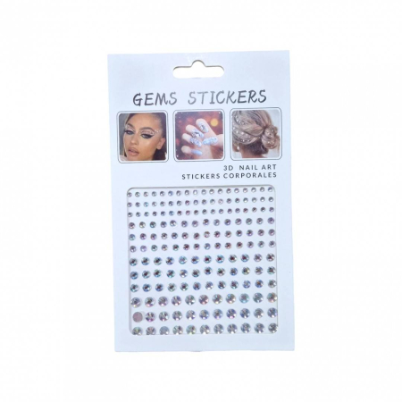 Diverse - sticker cristale autoadezive, marimi diferite, 165 strasuri, incolor
