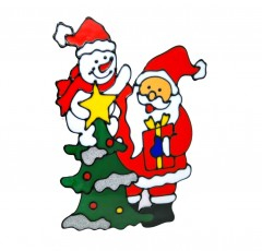 Craciun - Sticker de Craciun refolosibil, din silicon, 35 cm