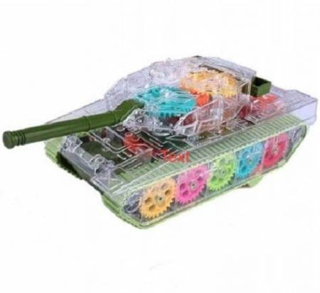 Vehicule - tanc cu carcasa transparenta,lumini multicolore, cu/fara sunete, 18 cm