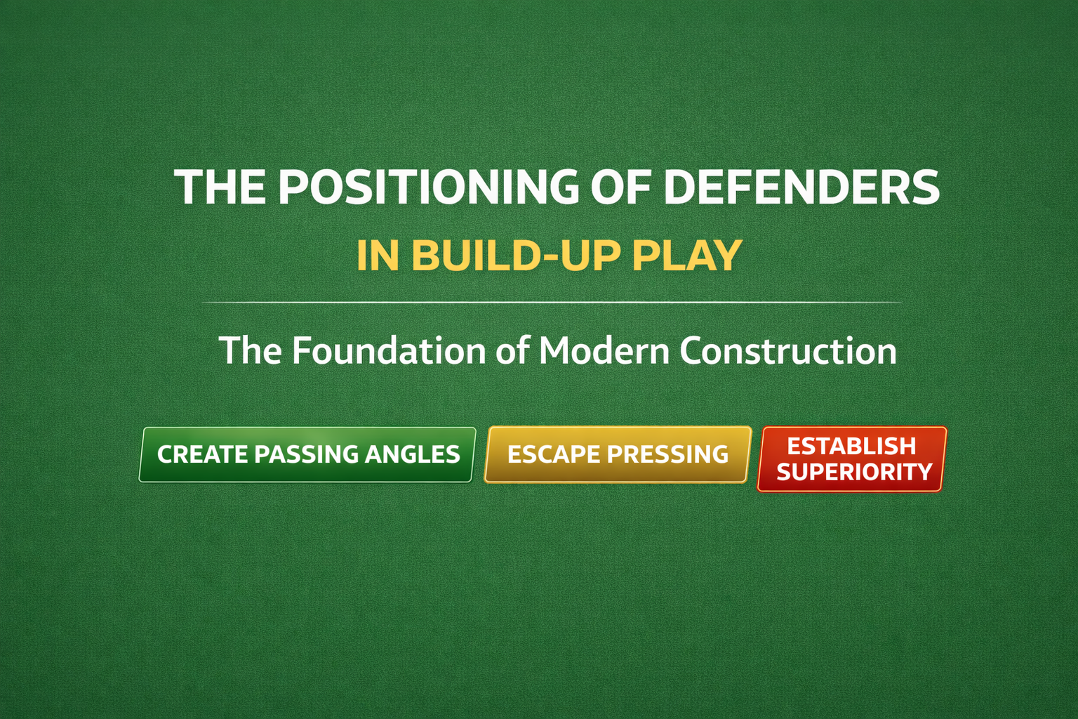 The Positioning of Defenders in Build-Up Play: The Foundation of Modern Construction