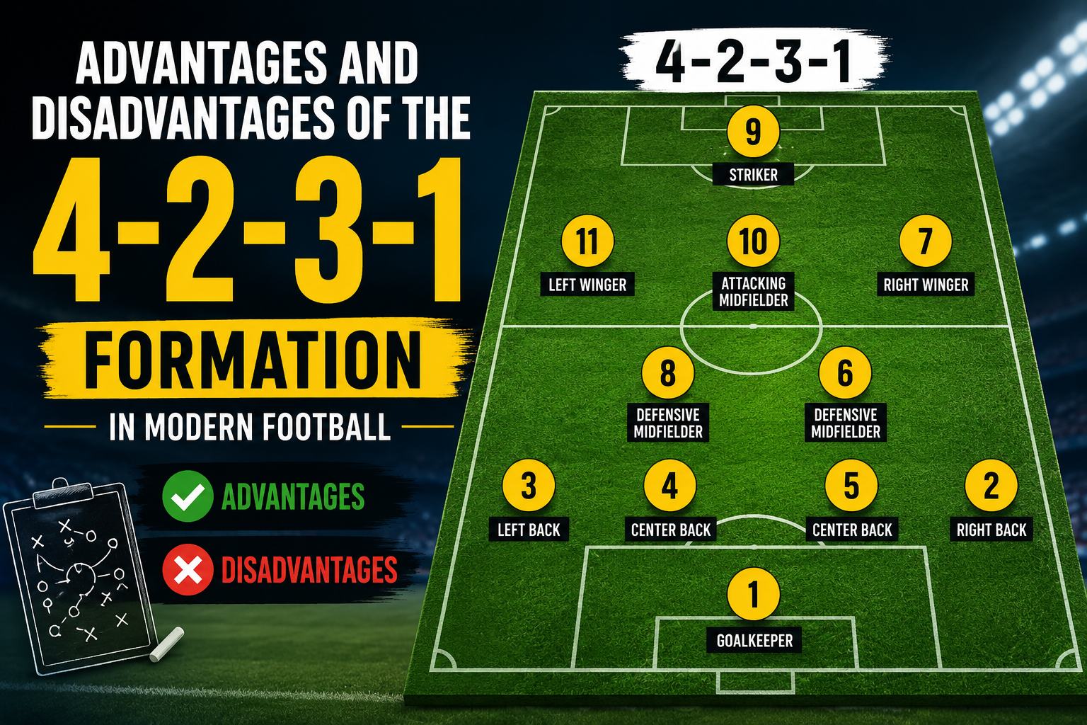Advantages and disadvantages of the 4-2-3-1 formation in modern football