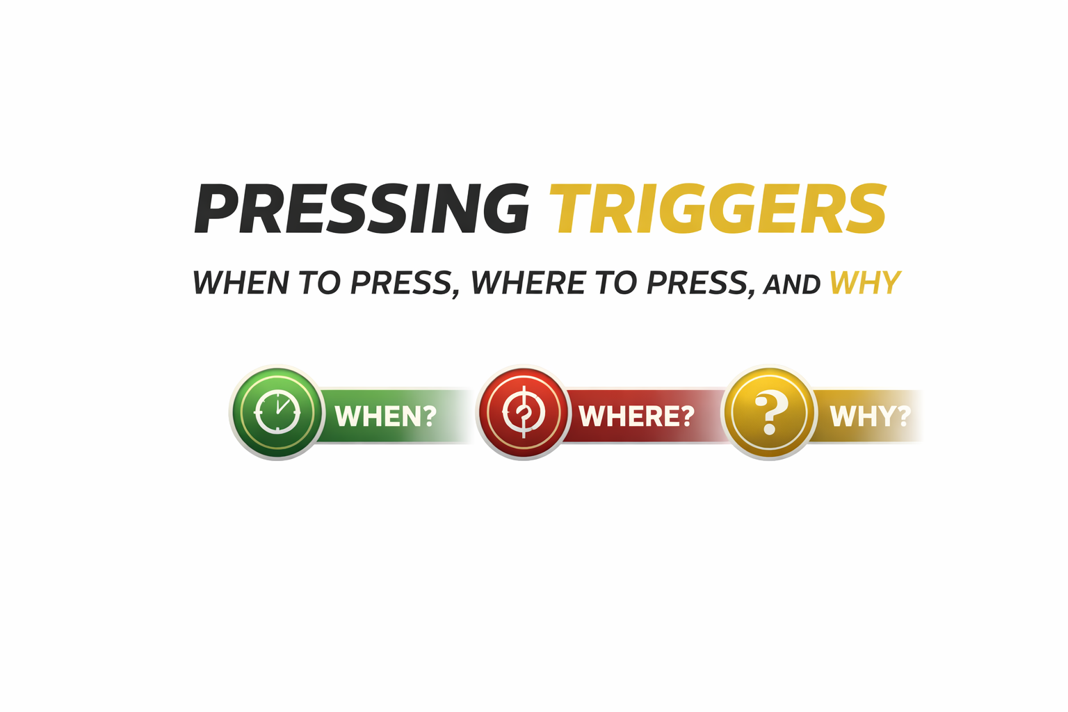 Pressing triggers. When to press, where to press, and why