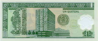 Guatemala 1 Quetzal 2012 polimer, presedintele Jose Maria Orellana, UNC [3]