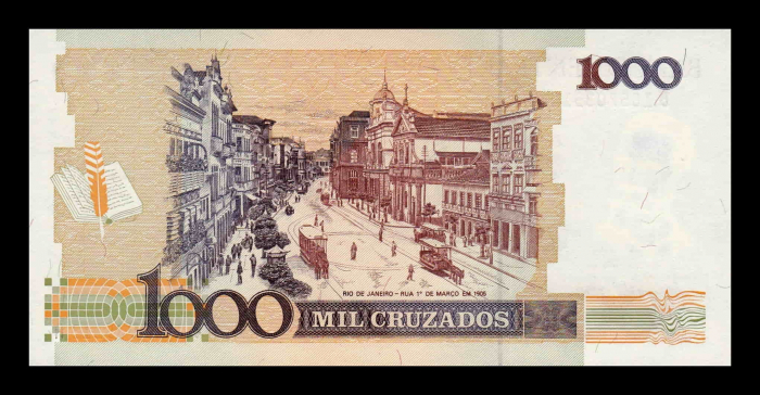 Brazilia 1 cruzado novo supratipar pe 1000 Cruzados 1989 [2]