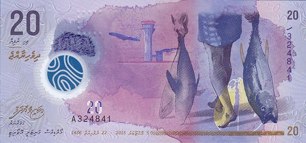 Maldive 20 Rufiyaa 2020 polimer, necirculata [1]