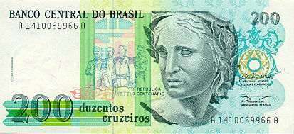 BRAZILIA 200 cruzeiros 1990, necirculata [1]