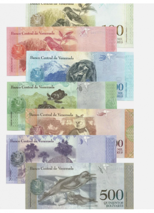 2017 Venezuela Set 500- 100,000 7 buc P94 - P100 UNC Bolívar Fuerte [2]