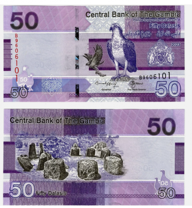 Gambia 50 Dalasis 2023, necirculata [1]