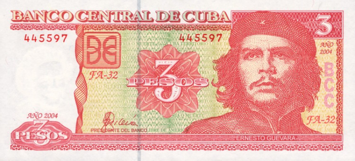 Cuba 3 Pesos 2005, Ernesto "Che" Guevara, necirculata [1]