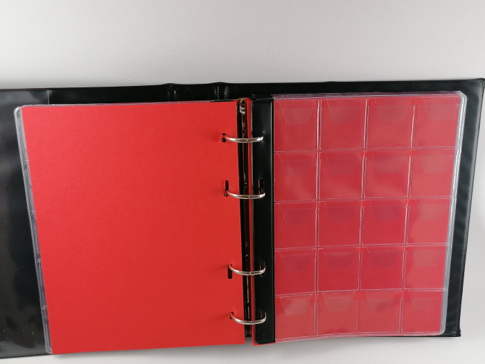 Album tip clasor cu 200 spatii stocare monede, include 10 folii [1]