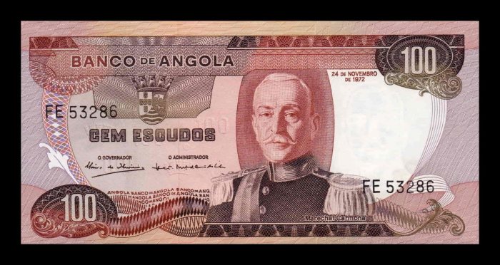 Angola 100 Escudos 1972, Maresalul Carmona, necirculata [1]