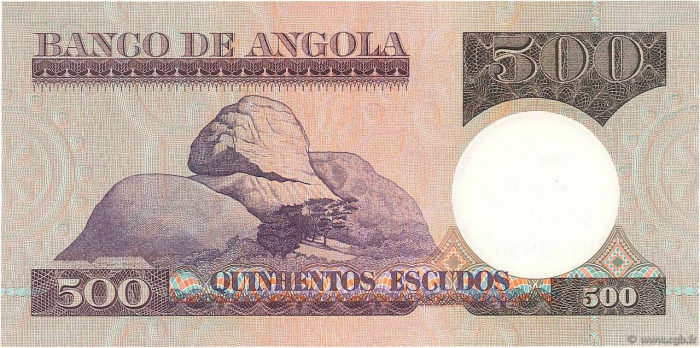 Angola 500 Escudos 1973, Luiz de Camões, necirculata [2]