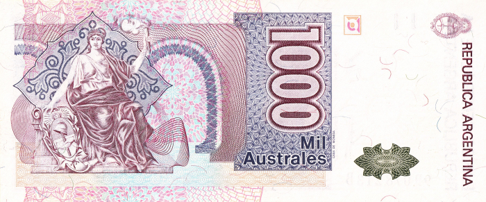 ARGENTINA 1000 australes 1988, necirculata [1]