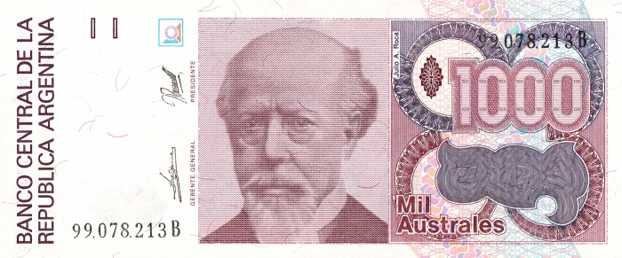 ARGENTINA 1000 australes 1988, necirculata [2]