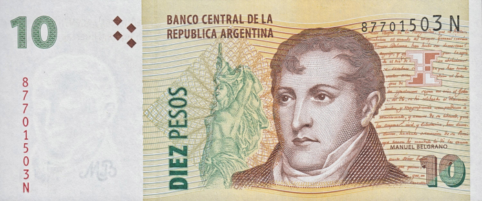 Argentina 10 Pesos 2003-2014, necirculata [1]