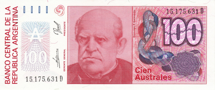 ARGENTINA 100 australes 1988, necirculata [1]
