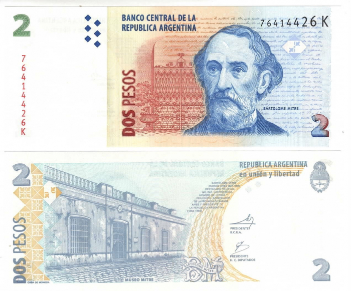 ARGENTINA 2 Pesos 2002, necirculata [1]