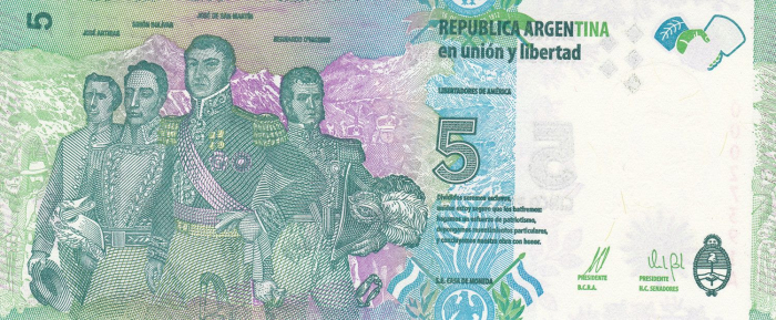 Argentina 5 Pesos 2015, semne pentru nevazatori, necirculata [2]