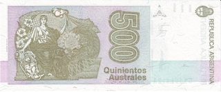 ARGENTINA 500 australes 1988, necirculata [1]