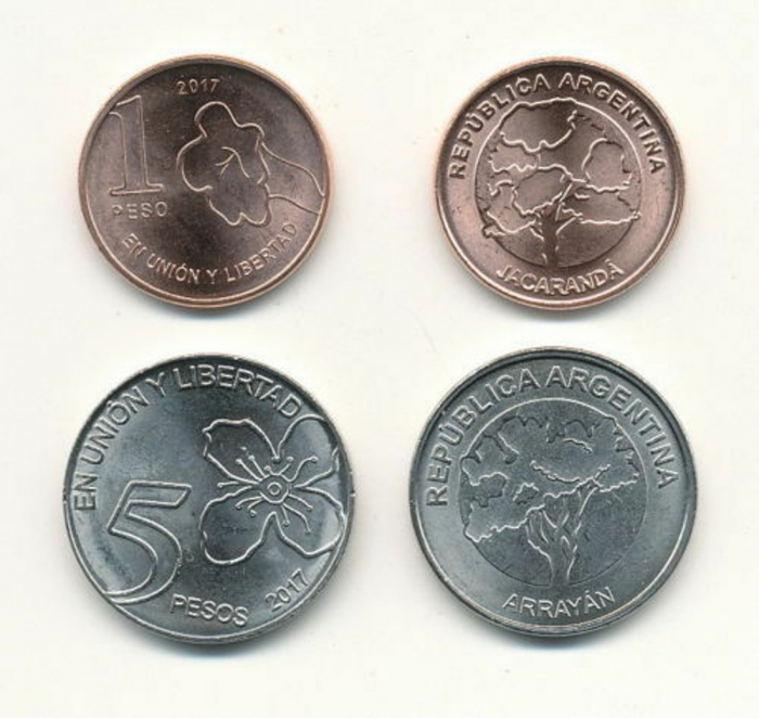 Argentina Set 1 si 5 Pesos 2017, Unc [1]