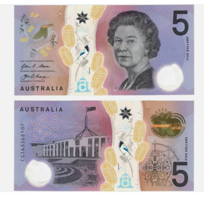 Australia 5 dolari 2016, polimer, necirculata, Regina Elisabeta II [1]