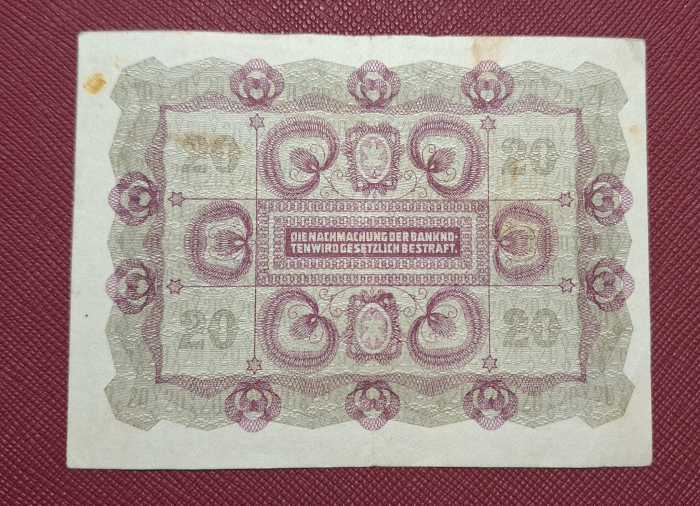 Austria 20 Coroane 1922, circulata [2]