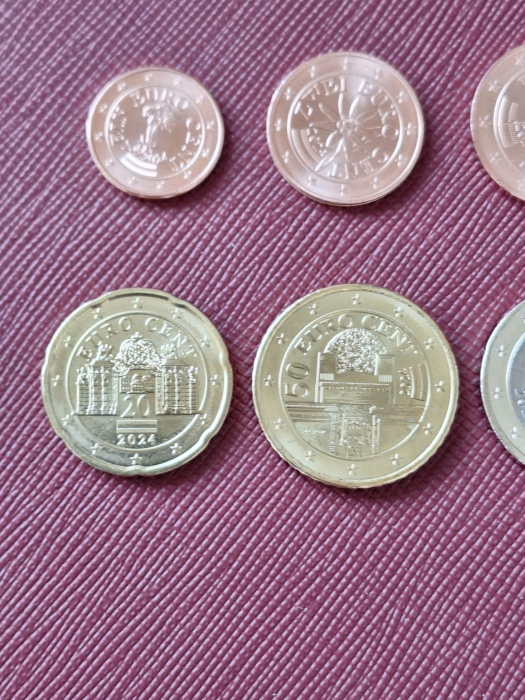 Austria, set 8 monede 2024: 1,2,5,10,20,50 centi, 1,2 Euro, UNC [2]