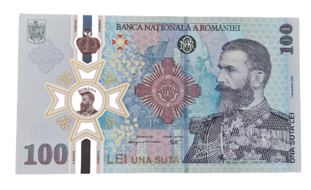 Bancnota Romania, 100 lei 2024, polimer, 185 ani de la nasterea regelui Carol I [3]