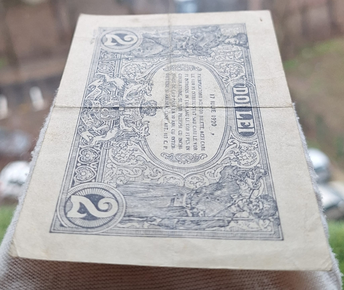 Bancnota Romania 2 lei 1920, seria 0636/G.3533, circulata [4]