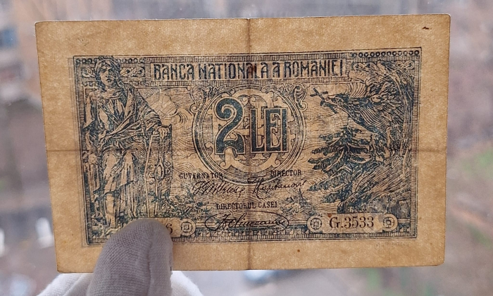 Bancnota Romania 2 lei 1920, seria 0636/G.3533, circulata [3]