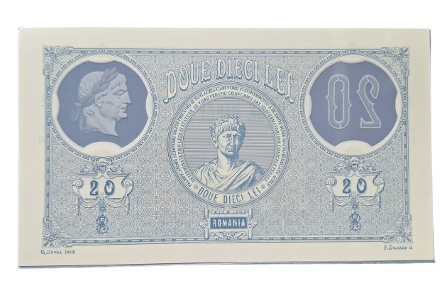 Bancnota Romania 20 lei 2021, replica BNR din polimer dupa 20 lei 1881 [3]