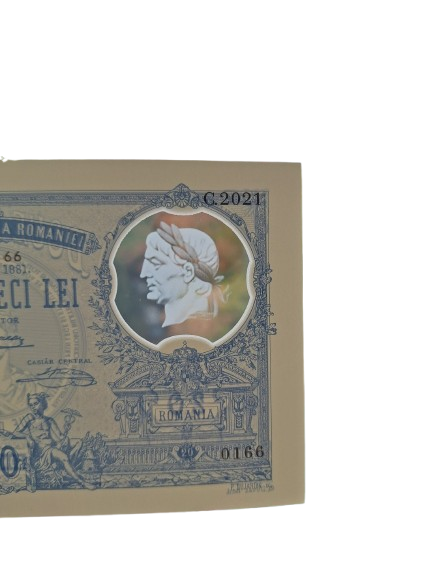 Bancnota Romania 20 lei 2021, replica BNR din polimer dupa 20 lei 1881 [6]