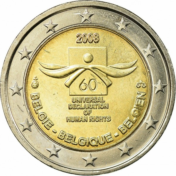 Belgia 2 euro 2008, a 60-a aniversare Declarația Universală a Drepturilor Omului, UNC [1]