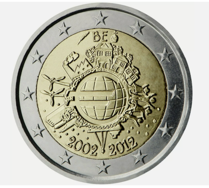 Belgia 2 euro 2012, 10 ani de la introducerea Euro, UNC [1]