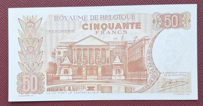 Belgia 50 Franci 1966, aproape necirculata [2]
