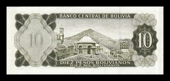 Bolivia 10 Pesos Bolivianos 1962, Colonelul Germán Busch, aproape necirculata [2]