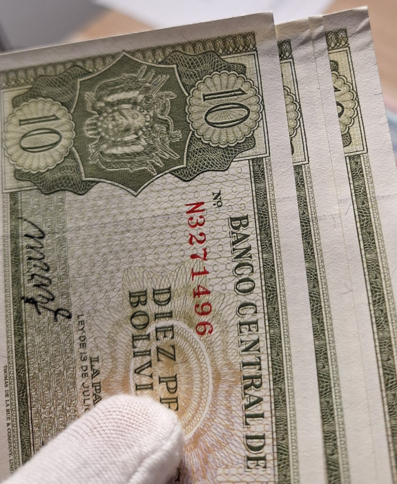 Bolivia 10 Pesos Bolivianos 1962, Colonelul Germán Busch, aproape necirculata [3]