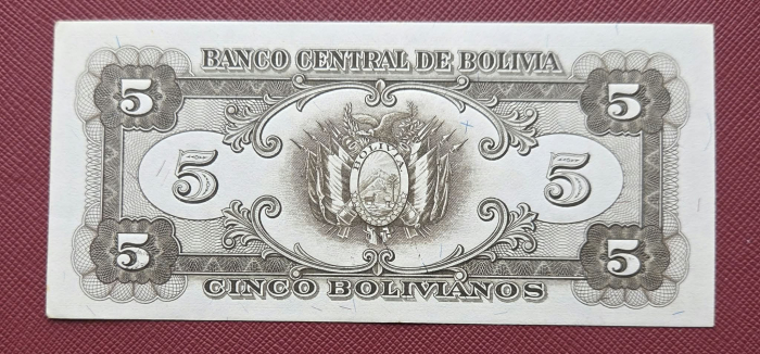 Bolivia 5 Bolivianos 1945, UNC- [2]
