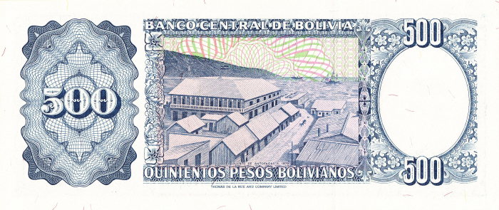 Bolivia 500 Pesos Bolivianos 1981 Eduardo Avaroa, circulata [2]