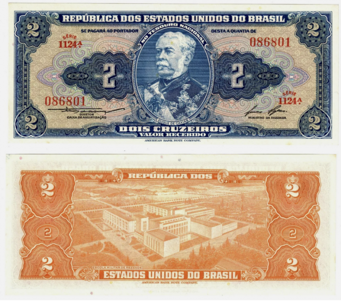 Brazilia 2 Cruzeiros 1954, necirculata [1]