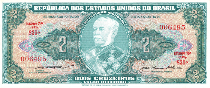 Brazilia 2 Cruzeiros 1958, necirculata [1]
