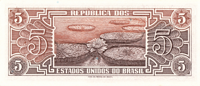 BRAZILIA 5 cruzeiros 1961, necirculata [2]